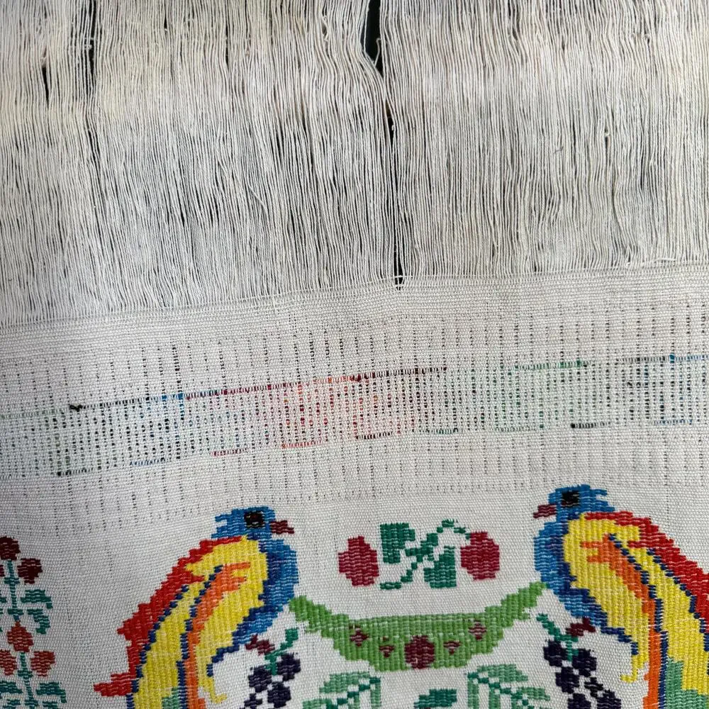 Vintage handwoven Guatemalan Mayan Textile Quetzal Bird hanging Wall Art